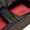 Sodo Sofų Rinkinys 7 vnt. Ruda Poli ratanas