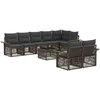 Lauko baldų komplektas Sodo Sofų Rinkinys 9 pcs Pilka poliratanas