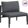 Sodo Sofų Rinkinys su pagalve 10 pcs Juoda Plienas