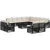 Lauko baldų komplektas Sodo Sofų Rinkinys 14 pcs Juoda poliratanas