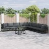 Sodo Sofų Rinkinys su pagalve 9 pcs Juoda Aliuminis