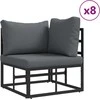 Sodo Sofų Rinkinys 13 pcs Juoda metalas