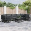 Sodo Sofų Rinkinys su pagalve 8 pcs Juoda Aliuminis