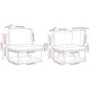 Sodo Sofų Rinkinys su pagalve 9 pcs Juoda Aliuminis
