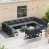 Sodo Sofų Rinkinys su pagalve 12 pcs Juoda Aliuminis