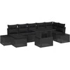 Sodo Sofų Rinkinys su saugykla 8 pcs Juoda Poli ratanas