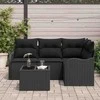 Lauko baldų komplektas Sodo Sofų Rinkinys su saugykla 5 pcs Smėlio poliratanas