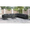 Sodo Sofų Rinkinys su pagalve 12 pcs Juoda Aliuminis