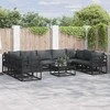 Sodo Sofų Rinkinys su pagalve 9 pcs Juoda Aliuminis