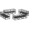 Sodo Sofų Rinkinys 12 pcs Juoda metalas