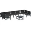 Sodo Sofų Rinkinys su pagalve 8 pcs Juoda Plienas