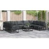 Sodo Sofų Rinkinys su pagalve 9 pcs Juoda Aliuminis