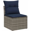 Sodo Sofų Rinkinys 8 vnt. Pilka ir tamsiai mėlyna poliratanas