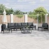 Sodo Sofų Rinkinys su pagalve 6 pcs Juoda Plienas