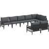 Sodo Sofų Rinkinys su pagalve 8 pcs Juoda Plienas