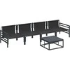 Sodo Sofų Rinkinys su pagalve 5 pcs Juoda Plienas