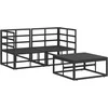 Sodo Sofų Rinkinys 3 pcs Juoda metalas