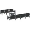 Sodo Sofų Rinkinys su pagalve 8 pcs Juoda Plienas