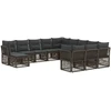 Lauko baldų komplektas Sodo Sofų Rinkinys 12 pcs Pilka poliratanas