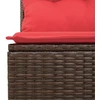 Sodo Sofų Rinkinys 9 vnt. Bežinė ir raudona poliratanas