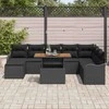 Lauko baldų komplektas Sodo Sofų Rinkinys su saugykla 9 pcs Juoda Poli ratanas