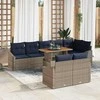 Lauko baldų komplektas Sodo Sofų Rinkinys su saugykla 9 pcs Pilka Poli ratanas