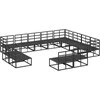 Sodo Sofų Rinkinys su pagalve 12 pcs Juoda Aliuminis
