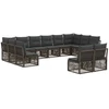 Lauko baldų komplektas Sodo Sofų Rinkinys 12 pcs Pilka poliratanas