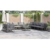 Sodo Sofų Rinkinys su pagalve 11 pcs Juoda Aliuminis