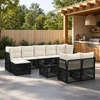 Sodo Sofų Rinkinys 10 vnt. Juoda poliratanas