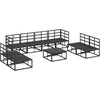 Sodo Sofų Rinkinys su pagalve 9 pcs Juoda Aliuminis