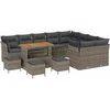 Lauko baldų komplektas Sodo Sofų Rinkinys 13 pcs Pilka poliratanas
