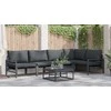 Sodo Sofų Rinkinys su pagalve 6 pcs Juoda Plienas