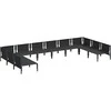 Sodo Sofų Rinkinys su pagalve 10 pcs Juoda Plienas
