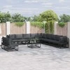 Sodo Sofų Rinkinys su pagalve 12 pcs Juoda Aliuminis