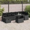 Lauko baldų komplektas Sodo Sofų Rinkinys su pagalve 8 pcs Juoda Poli ratanas