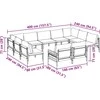 Sodo Sofų Rinkinys su pagalve 11 pcs Juoda Plienas