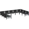 Sodo Sofų Rinkinys su pagalve 9 pcs Juoda Plienas