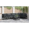 Sodo Sofų Rinkinys su pagalve 6 pcs Juoda Aliuminis