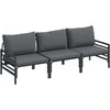 Sodo Sofų Rinkinys su pagalve 3 pcs Juoda Plienas