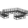 Sodo Sofų Rinkinys su pagalve 11 pcs Juoda Aliuminis