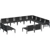 Sodo Sofų Rinkinys su pagalve 12 pcs Juoda Plienas