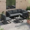 Sodo Sofų Rinkinys su pagalve 5 pcs Juoda Aliuminis