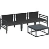 Sodo Sofų Rinkinys su pagalve 4 pcs Juoda Plienas