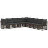 Lauko baldų komplektas Sodo Sofų Rinkinys 9 pcs Pilka poliratanas