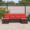 Sodo Sofų Rinkinys su pagalve su saugykla 6 pcs Poli ratanas