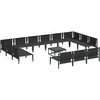 Sodo Sofų Rinkinys su pagalve 14 pcs Juoda Plienas