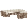 Lauko baldų komplektas Sodo Sofų Rinkinys 12 pcs Smėlio poliratanas