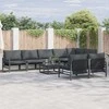 Sodo Sofų Rinkinys su pagalve 8 pcs Juoda Plienas