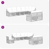 Lauko baldų komplektas Sodo Sofų Rinkinys 8 pcs Juoda poliratanas